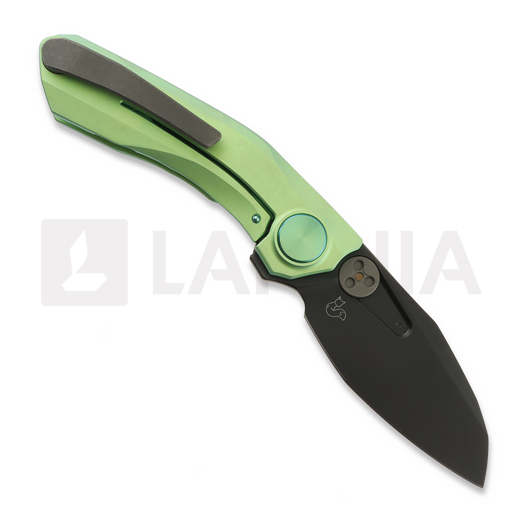 Reate VK-FROK kääntöveitsi, Green Titanium, Black DLC