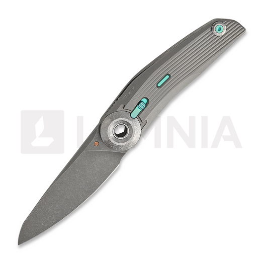 Coltello pieghevole Reate VK-TRON Bead Blast & Crystalized Ti with Grooves, Darkwashed