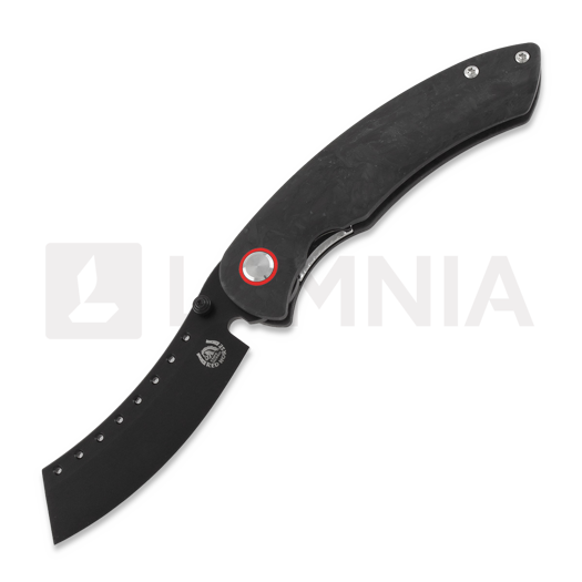 Saliekams nazis Red Horse Knife Works Hell Razor P Marbled Carbon Fiber, BLK Stonewash