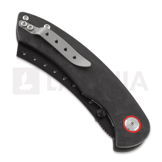 Zav&iacute;rac&iacute; nůž Red Horse Knife Works Hell Razor P Marbled Carbon Fiber, BLK Stonewash