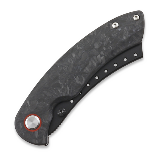 Red Horse Knife Works Hell Razor P Marbled Carbon Fiber foldekniv, PVD Black