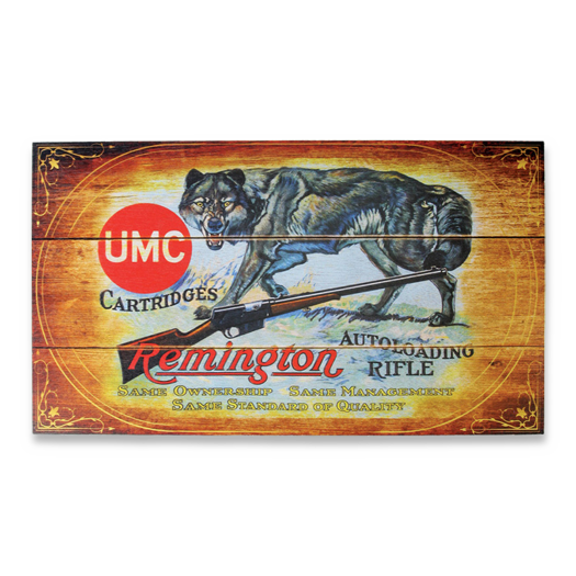 Remington UMC Cartridges Wolf Wood Sign
