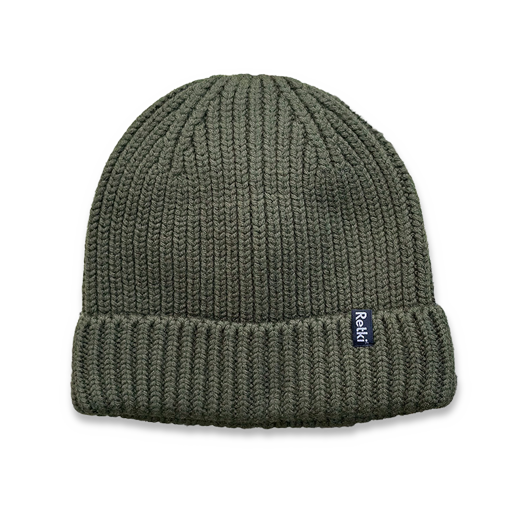 Retki 100% Merino chunky one size beanie, green