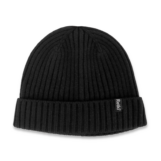 Czapka zimowa Retki 100% Merino rib one size, black
