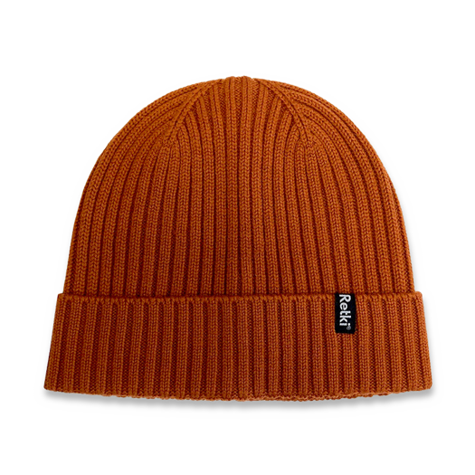 Retki 100% Merino rib one size mössa, orange