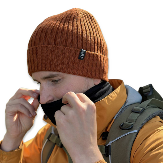 Retki 100% Merino rib one size כובע גרב, orange
