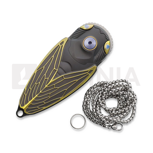 Rike Knife Cicada Button Lock Gray folding knife