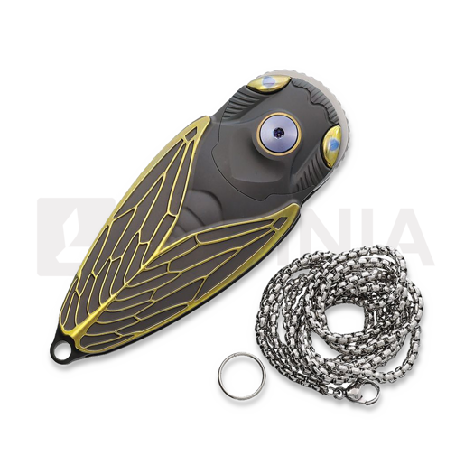 Rike Knife Cicada Button Lock Gray folding knife