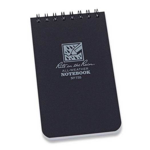 Rite in the Rain 3 x 5 Top Spiral Notebook, juoda