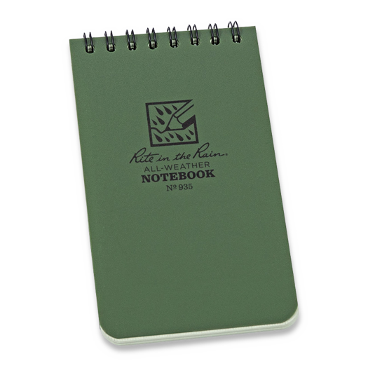 Rite in the Rain 3 x 5 Top Spiral Notebook, zielona