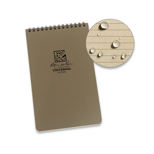 Rite in the Rain 5 x 8 Top Spiral Notebook, Tan