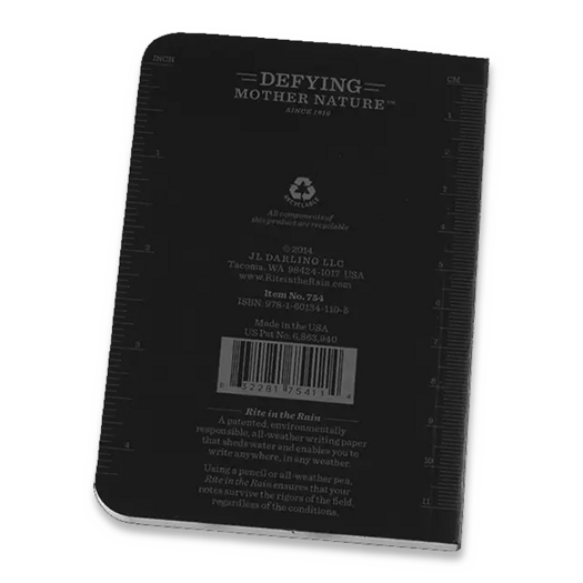 Rite in the Rain Field Flex Memo Book 3.5 x 5, crna