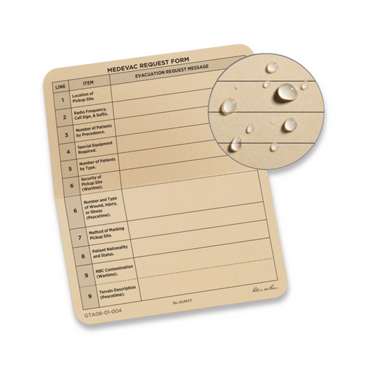 Rite in the Rain Medevac Card Tan