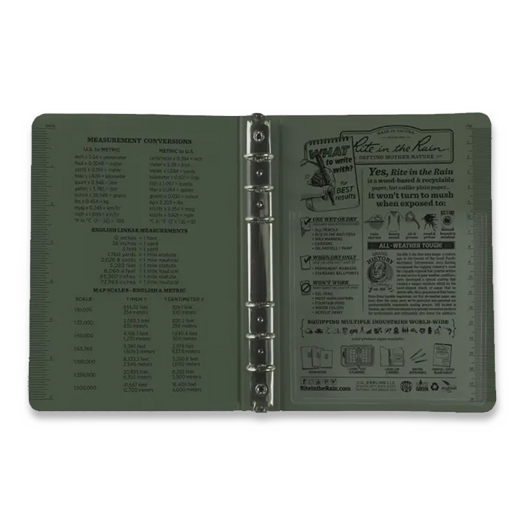 Rite in the Rain Ring Binder - 1/2" Capacity, Green