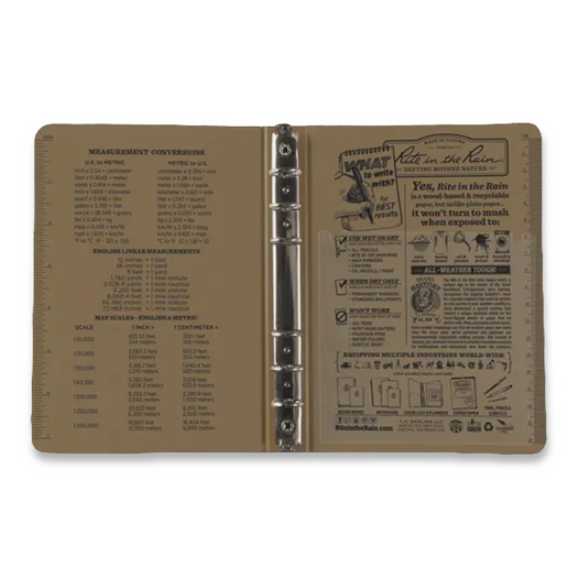 Rite in the Rain Ring Binder - 1/2" Capacity, Tan