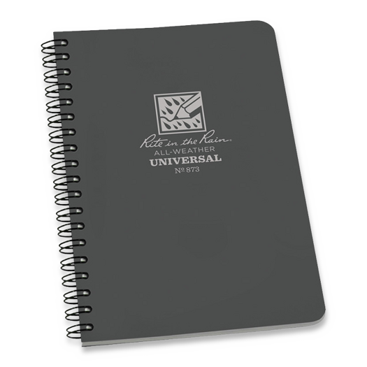 Rite in the Rain Side Spiral Notebook, cinza
