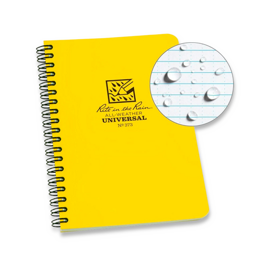 Rite in the Rain Side Spiral Notebook Yellow