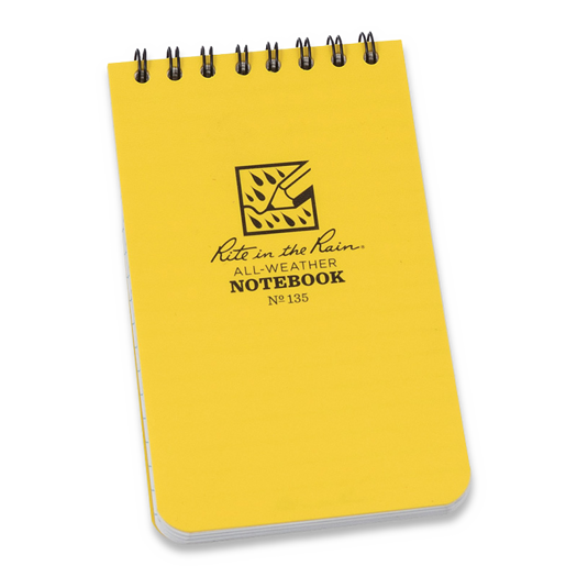 Rite in the Rain Top Spiral Notebook 3 x 5, צהוב