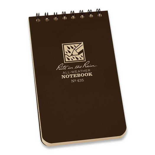Rite in the Rain Top Spiral Notebook 3x5 Brown
