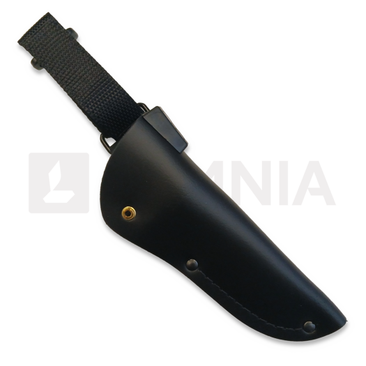 Coltello Rokka Korpisoturi, black, leather sheath