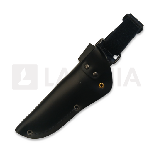 Coltello Rokka Korpisoturi, black, leather sheath