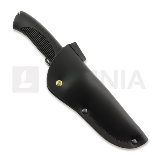 Нож Rokka Korpisoturi, black, leather sheath