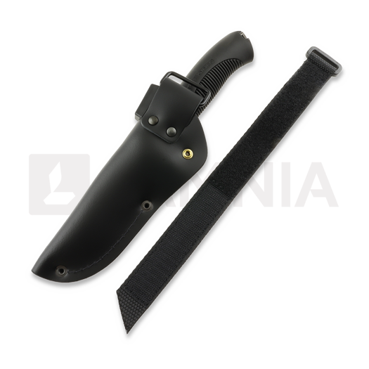 Нож Rokka Korpisoturi, black, leather sheath