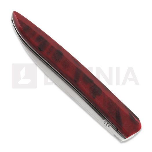 Roland Lannier Why So Serious? More Rock n' Roll folding knife, marble red