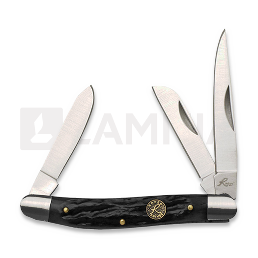 Roper Knives Stockman Jigged Black Bone