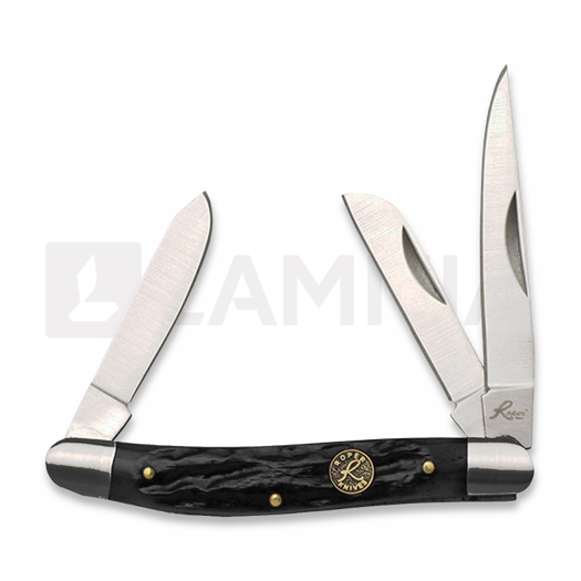 Roper Knives Stockman Jigged Black Bone