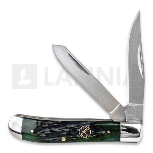 Pocket knife Roper Knives Trapper Green Bone Carbon