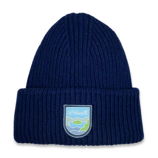 Roselli Beanie kashmir/merinovillapipo, turkoosi logo