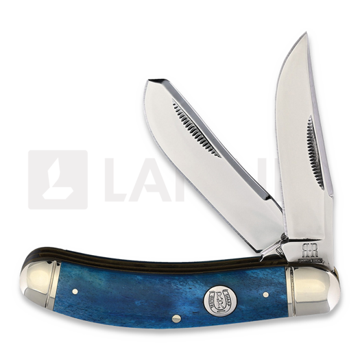 Rough Ryder Blue Smooth Bone Sowbelly Trap pocket knife