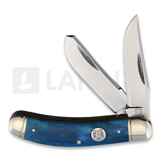 Rough Ryder Blue Smooth Bone Sowbelly Trap pocket knife