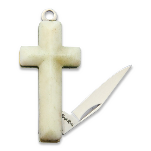 Nóż składany Rough Ryder Cross Knife White Smooth Bone