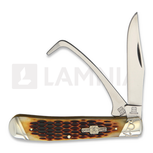 Rough Ryder Equestrian Trapper Amber Bone pocket knife