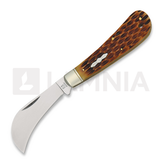 Rough Ryder Hawkbill pocket knife, amber