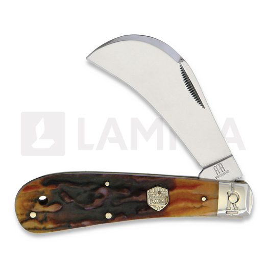 Rough Ryder Hawkbill Brown Stag Bone pocket knife