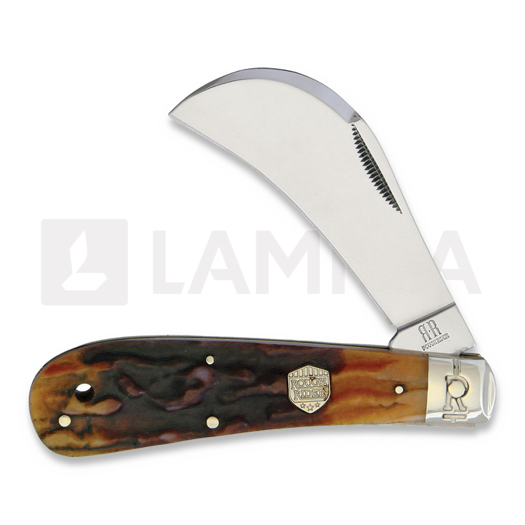 Rough Ryder Hawkbill Brown Stag Bone pocket knife