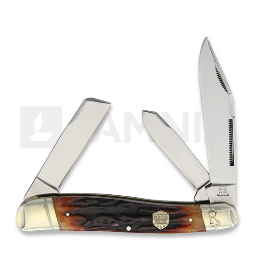 Pocket knife Rough Ryder Lg Stockman Brown Stag Bone