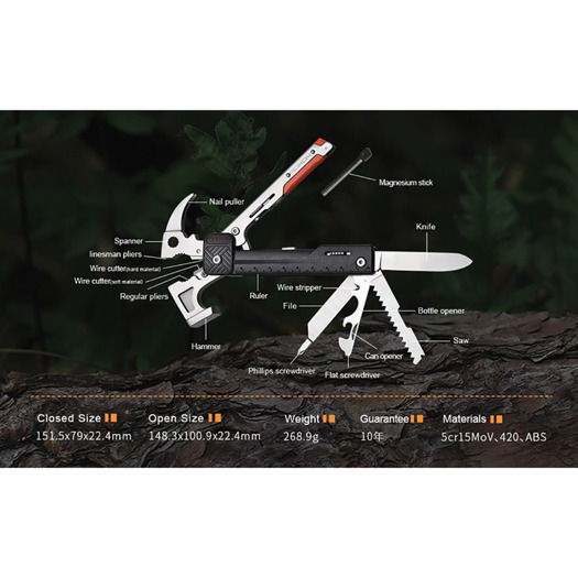 Roxon Rhino 17 in 1 Hammer Multitool t&ouml;bbfunkci&oacute;s szersz&aacute;m