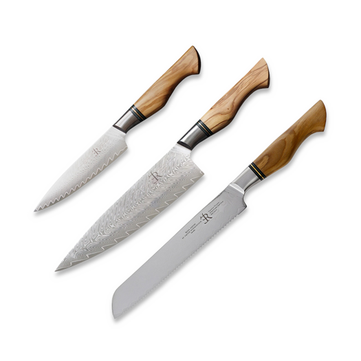 Kitchen knife set Ryda Knives ST650 Chef & Utility & Bread knife bundle