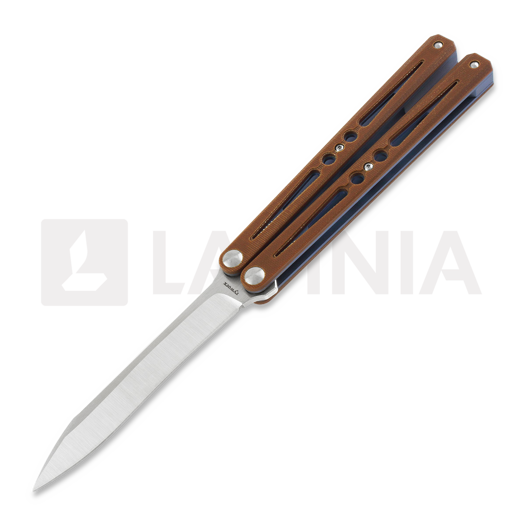 Ryworx Setsuna Drop Point balisong, 갈색