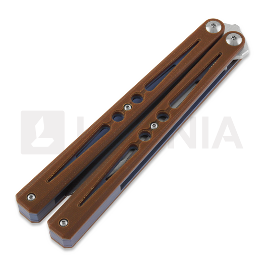 Ryworx Setsuna Drop Point balisong, 褐色