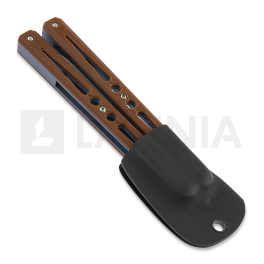 Ryworx Setsuna Drop Point balisong, 褐色