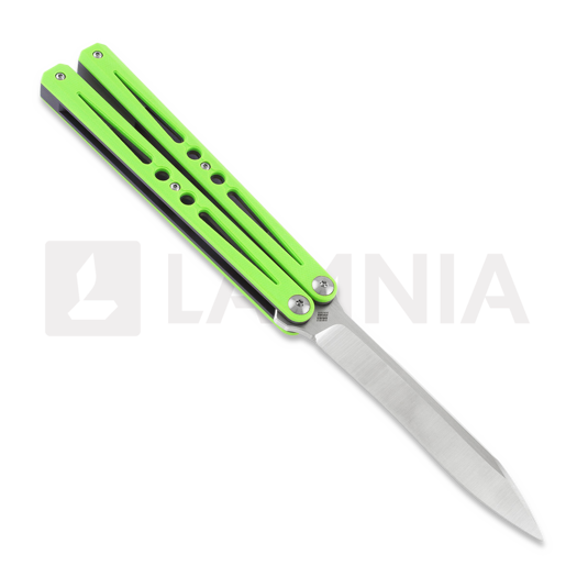 Ryworx Setsuna Drop Point balisong, neon green
