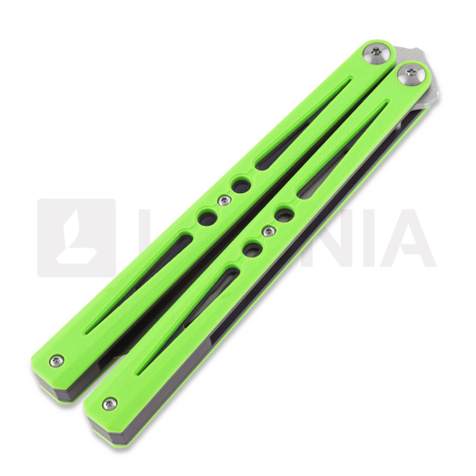 Ryworx Setsuna Drop Point balisong, neon green