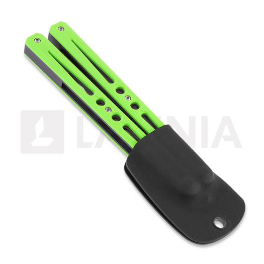 Ryworx Setsuna Drop Point balisong, neon green