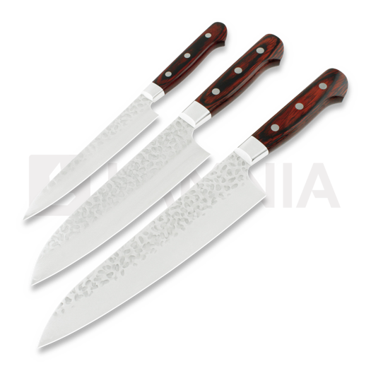 Sakai Takayuki Gyuto, Santoku, and Petty Japanese Kitchen Chef Knives Set
