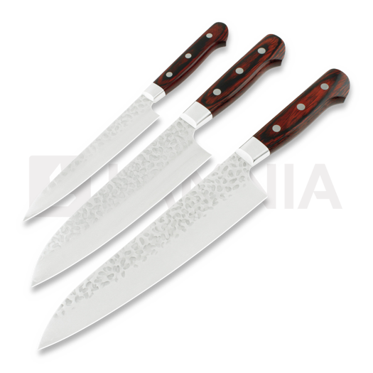Sakai Takayuki Gyuto, Santoku, and Petty Japanese Kitchen Chef Knives Set